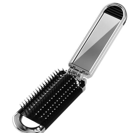 Travel Folding Mirror Hair Brush